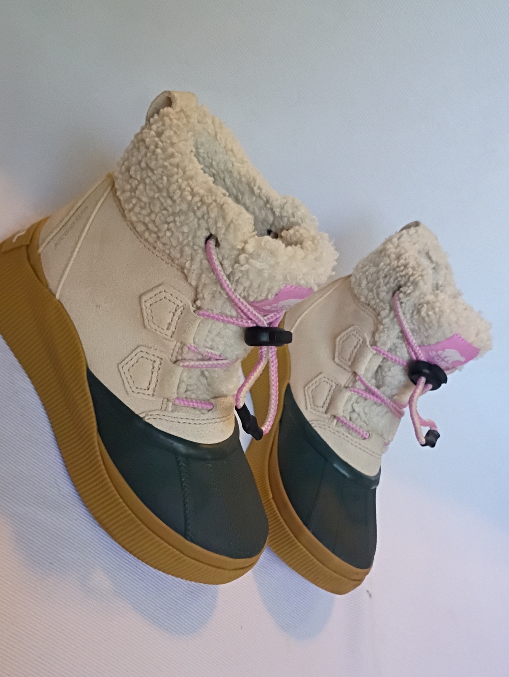 Sorel Kids Beige, Pink Insulated Winter Duck Boot